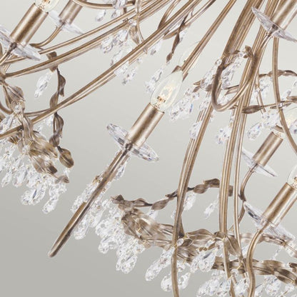 Elstead Lighting Christina 18-Light Silver & Gold Patina Candle Chandelier