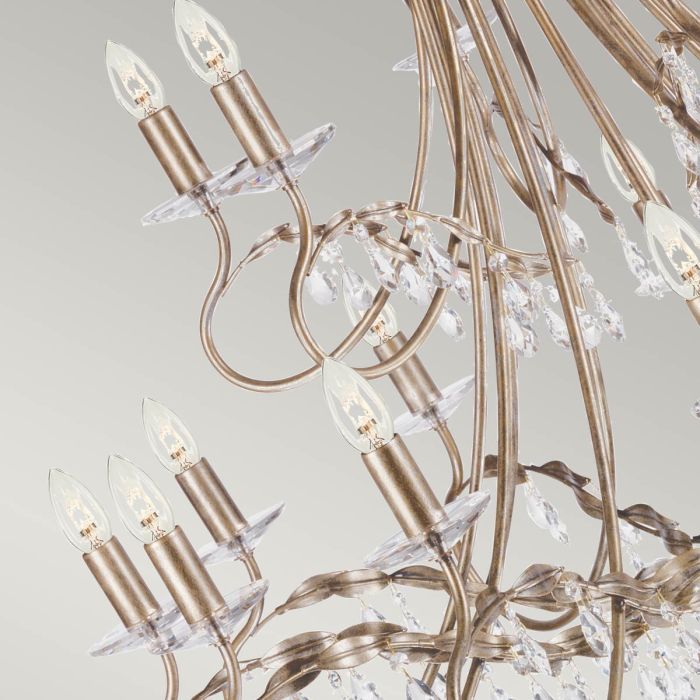 Elstead Lighting Christina 18-Light Silver & Gold Patina Candle Chandelier
