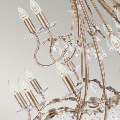 Elstead Lighting Christina 18-Light Silver & Gold Patina Candle Chandelier