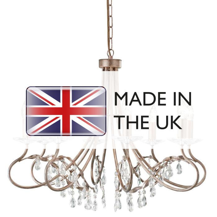 Elstead Lighting Christina 18-Light Silver & Gold Patina Candle Chandelier