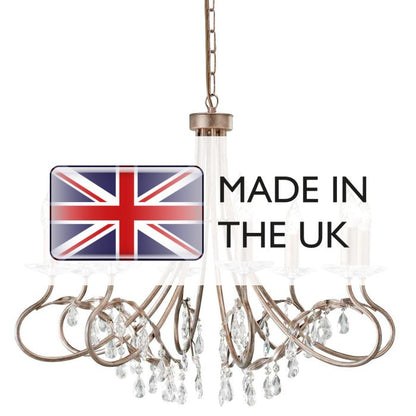 Elstead Lighting Christina 18-Light Silver & Gold Patina Candle Chandelier