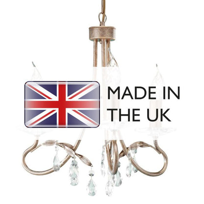 Elstead Lighting Christina 3-Light Silver & Gold Patina Candle Chandelier