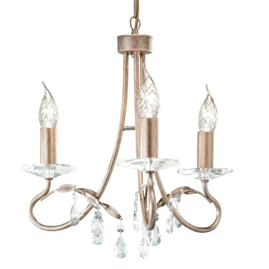 Elstead Lighting Christina 3-Light Silver & Gold Patina Candle Chandelier
