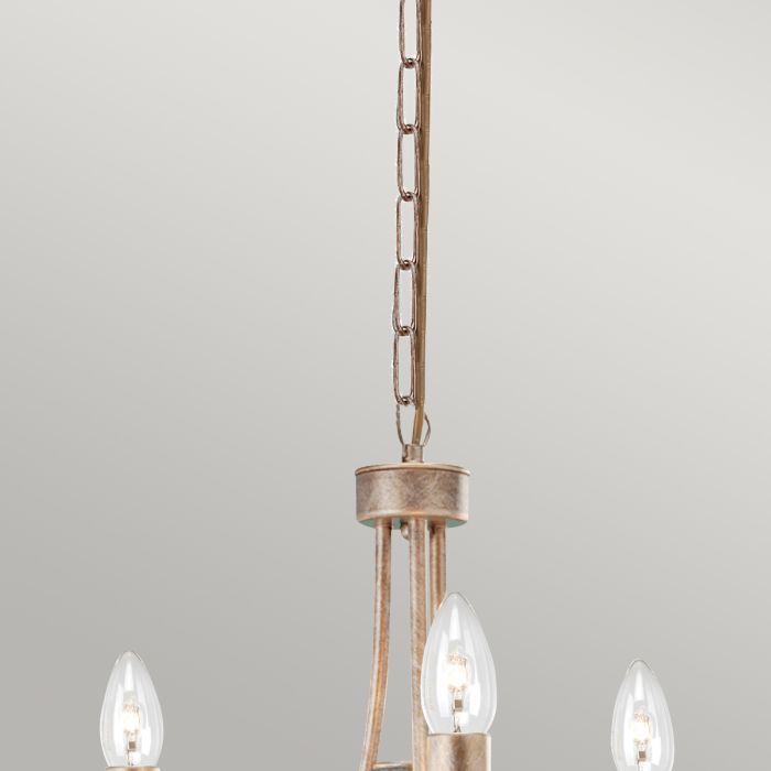 Elstead Lighting Christina 3-Light Silver & Gold Patina Candle Chandelier