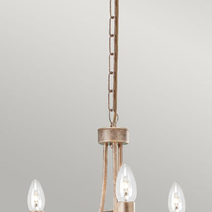 Elstead Lighting Christina 3-Light Silver & Gold Patina Candle Chandelier