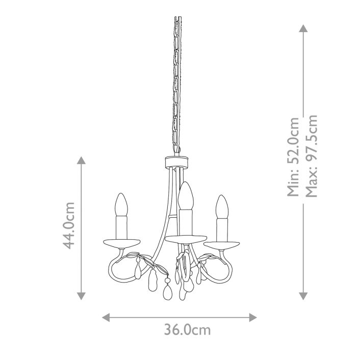 Elstead Lighting Christina 3-Light Silver & Gold Patina Candle Chandelier