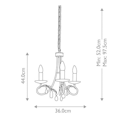 Elstead Lighting Christina 3-Light Silver & Gold Patina Candle Chandelier