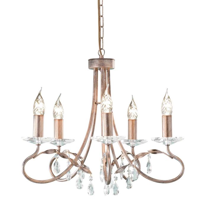 Elstead Lighting Christina 5-Light Silver & Gold Patina Candle Chandelier