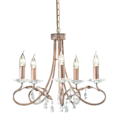 Elstead Lighting Christina 5-Light Silver & Gold Patina Candle Chandelier