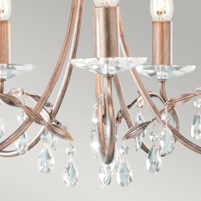 Elstead Lighting Christina 5-Light Silver & Gold Patina Candle Chandelier