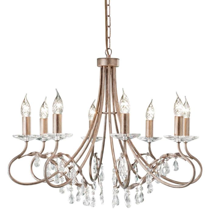 Elstead Lighting Christina 8-Light Silver & Gold Patina Candle Chandelier