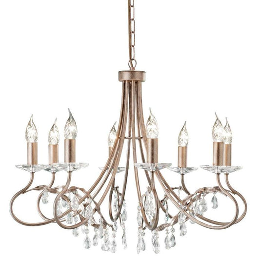 Elstead Lighting Christina 8-Light Silver & Gold Patina Candle Chandelier