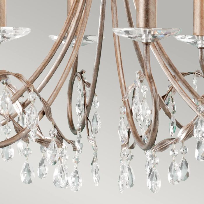 Elstead Lighting Christina 8-Light Silver & Gold Patina Candle Chandelier