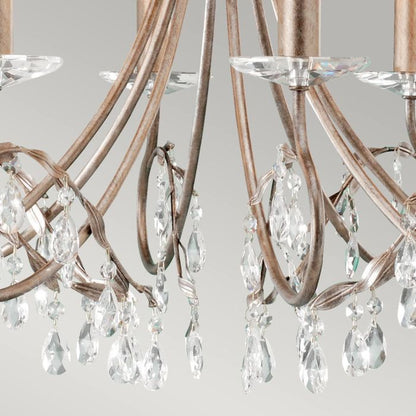 Elstead Lighting Christina 8-Light Silver & Gold Patina Candle Chandelier