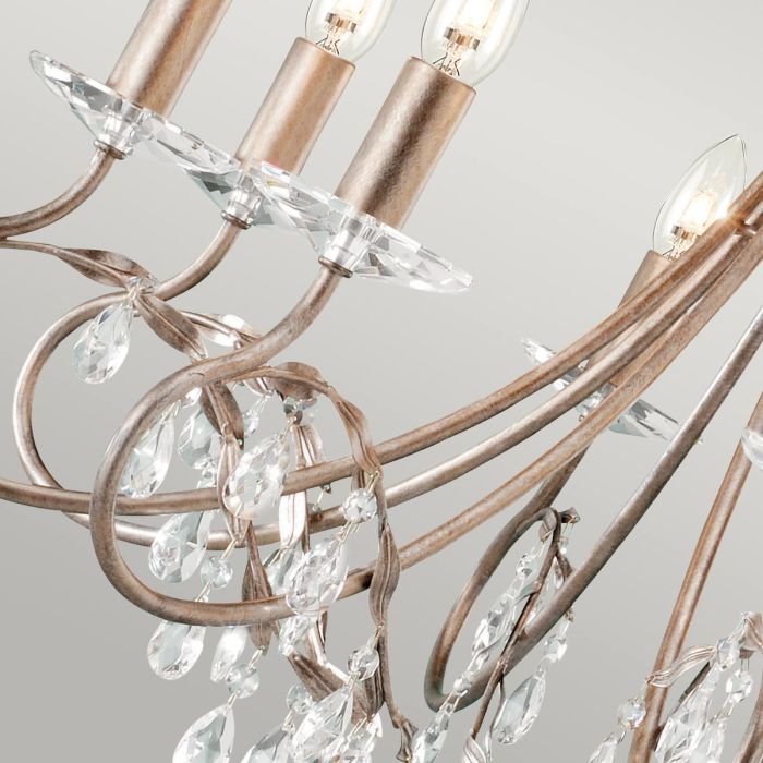 Elstead Lighting Christina 8-Light Silver & Gold Patina Candle Chandelier