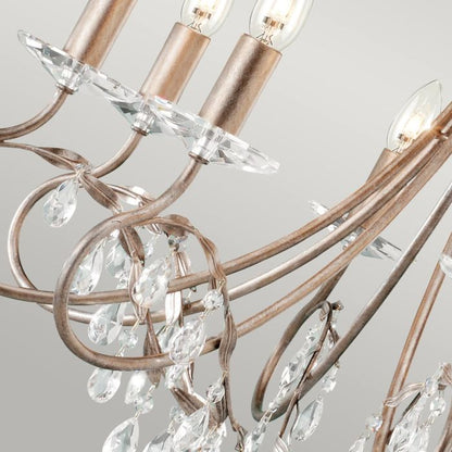 Elstead Lighting Christina 8-Light Silver & Gold Patina Candle Chandelier