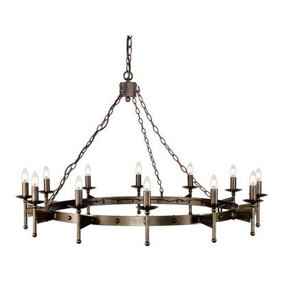Elstead Lighting Cromwell 12-Light Old Bronze Wagon Wheel Chandelier