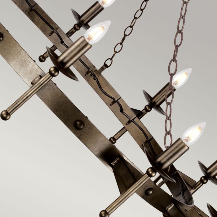 Elstead Lighting Cromwell 12-Light Old Bronze Wagon Wheel Chandelier