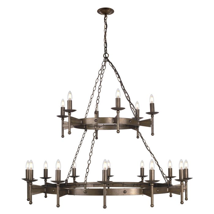Elstead Lighting Cromwell 18-Light Old Bronze Wagon Wheel Chandelier