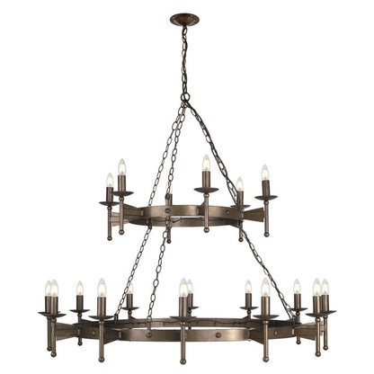 Elstead Lighting Cromwell 18-Light Old Bronze Wagon Wheel Chandelier