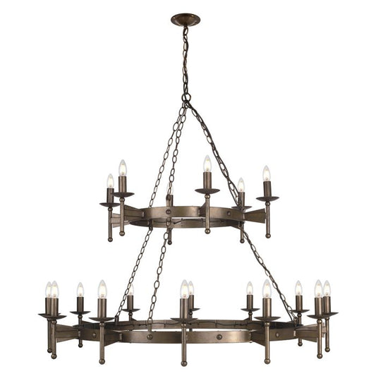 Elstead Lighting Cromwell 18-Light Old Bronze Wagon Wheel Chandelier
