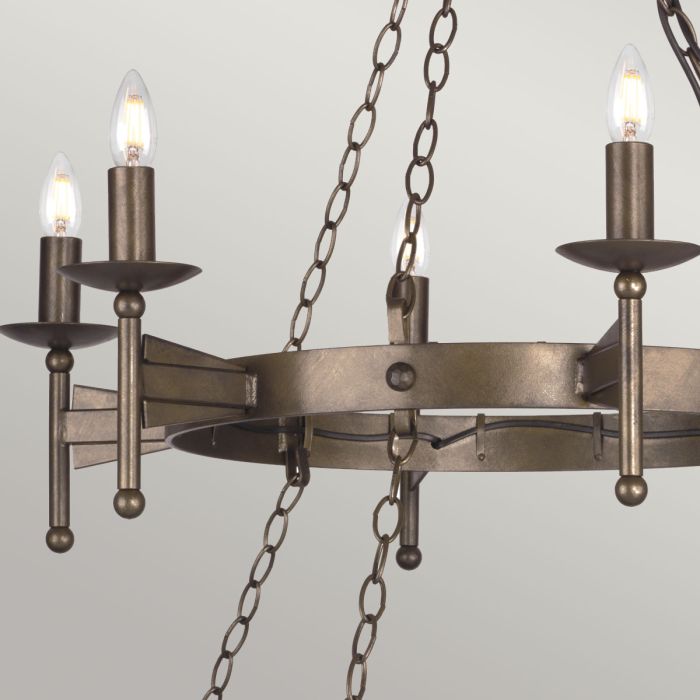 Elstead Lighting Cromwell 18-Light Old Bronze Wagon Wheel Chandelier