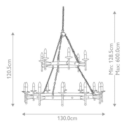 Elstead Lighting Cromwell 18-Light Old Bronze Wagon Wheel Chandelier
