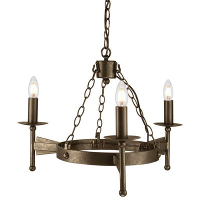 Elstead Lighting Cromwell 3-Light Old Bronze Wagon Wheel Chandelier
