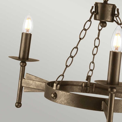 Elstead Lighting Cromwell 3-Light Old Bronze Wagon Wheel Chandelier