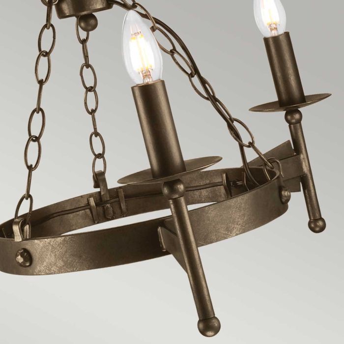 Elstead Lighting Cromwell 3-Light Old Bronze Wagon Wheel Chandelier