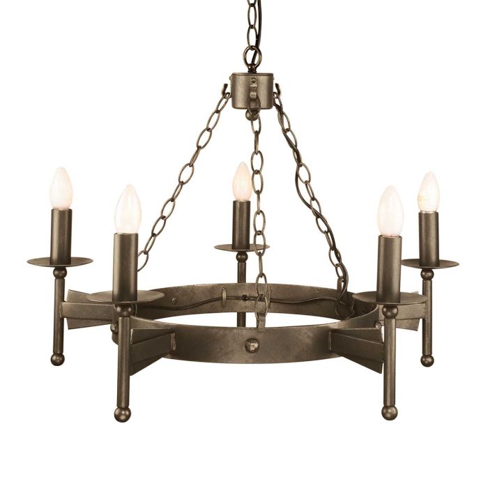 Elstead Lighting Cromwell 5-Light Old Bronze Wagon Wheel Chandelier