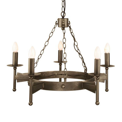 Elstead Lighting Cromwell 5-Light Old Bronze Wagon Wheel Chandelier