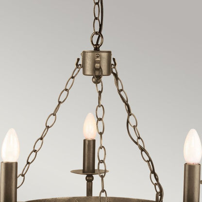 Elstead Lighting Cromwell 5-Light Old Bronze Wagon Wheel Chandelier