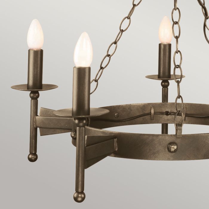 Elstead Lighting Cromwell 5-Light Old Bronze Wagon Wheel Chandelier