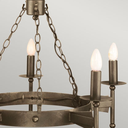 Elstead Lighting Cromwell 5-Light Old Bronze Wagon Wheel Chandelier