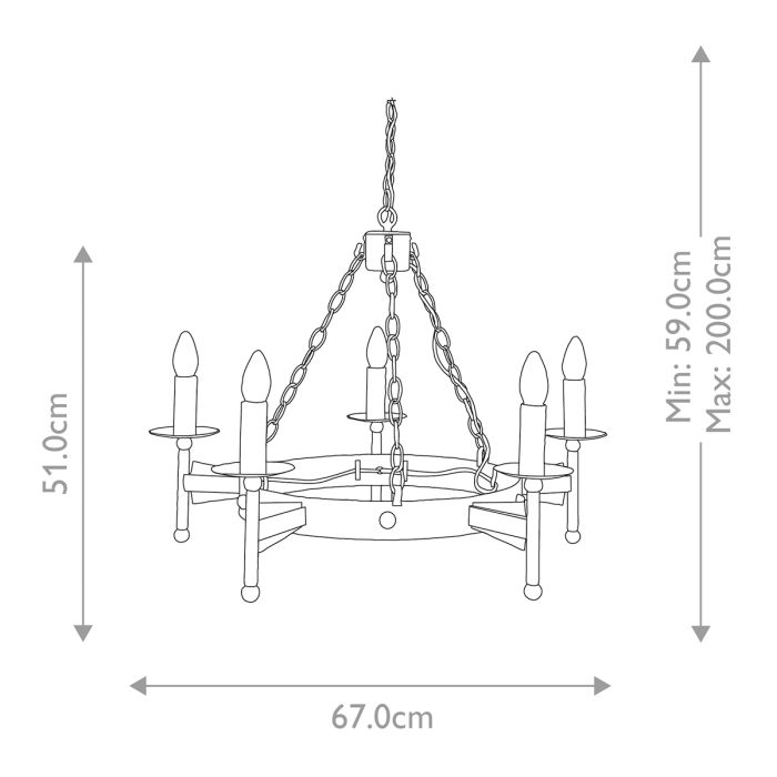 Elstead Lighting Cromwell 5-Light Old Bronze Wagon Wheel Chandelier