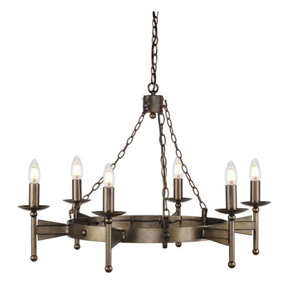 Elstead Lighting Cromwell 6-Light Old Bronze Wagon Wheel Chandelier