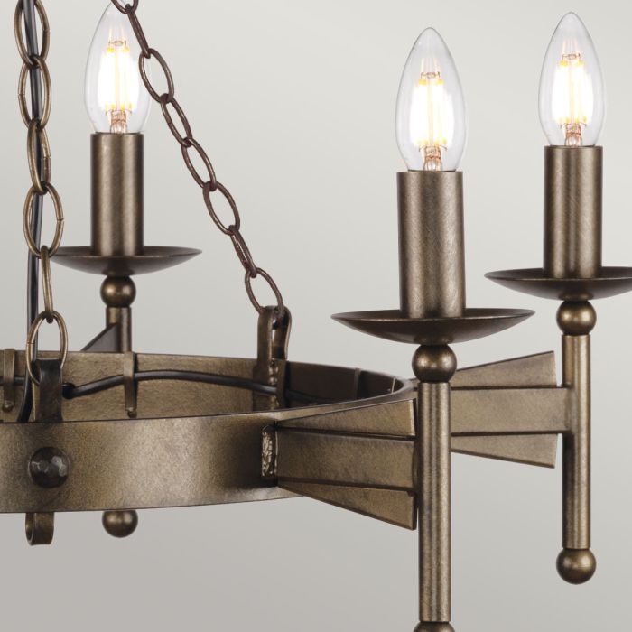 Elstead Lighting Cromwell 6-Light Old Bronze Wagon Wheel Chandelier