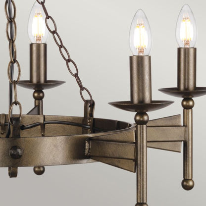 Elstead Lighting Cromwell 6-Light Old Bronze Wagon Wheel Chandelier