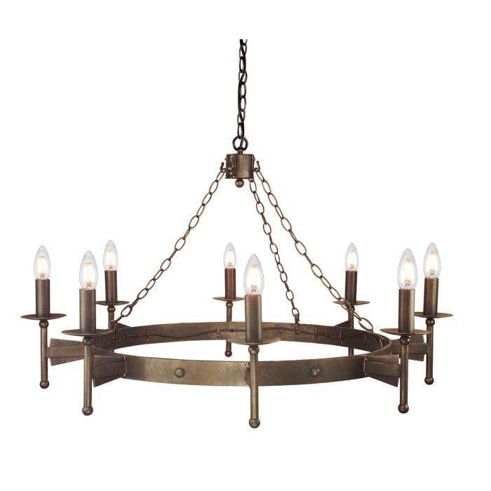 Elstead Lighting Cromwell 8-Light Old Bronze Wagon Wheel Chandelier