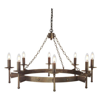 Elstead Lighting Cromwell 8-Light Old Bronze Wagon Wheel Chandelier