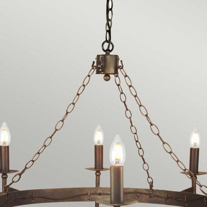 Elstead Lighting Cromwell 8-Light Old Bronze Wagon Wheel Chandelier