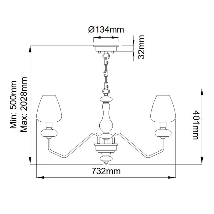 Elstead Lighting Armand 5-Light Aged Brass & Charcoal Black Glass Chandelier
