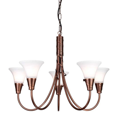 Elstead Lighting Emily 5-Light Copper Patina Glass Chandelier