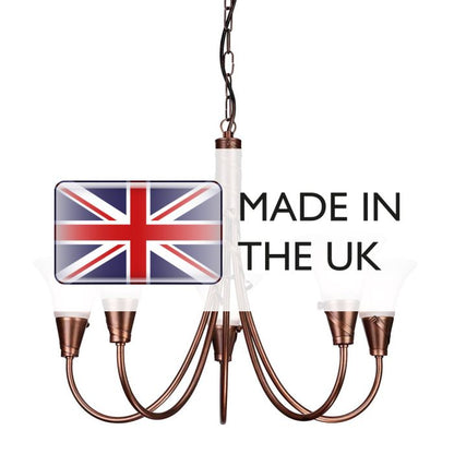 Elstead Lighting Emily 5-Light Copper Patina Glass Chandelier