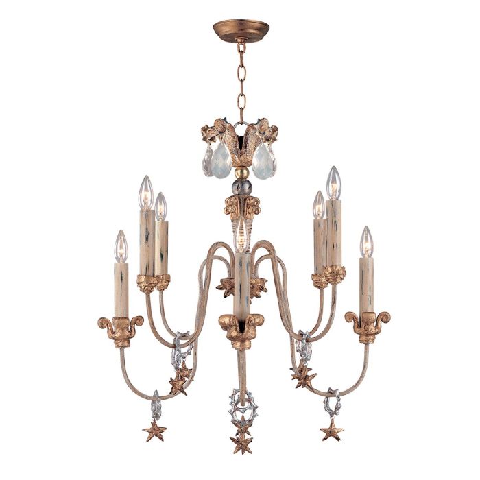 Flambeau Mignon 8-Light Gold and Silver Candle Chandelier