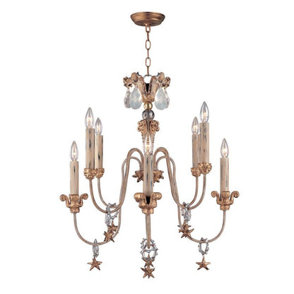 Flambeau Mignon 8-Light Gold and Silver Candle Chandelier