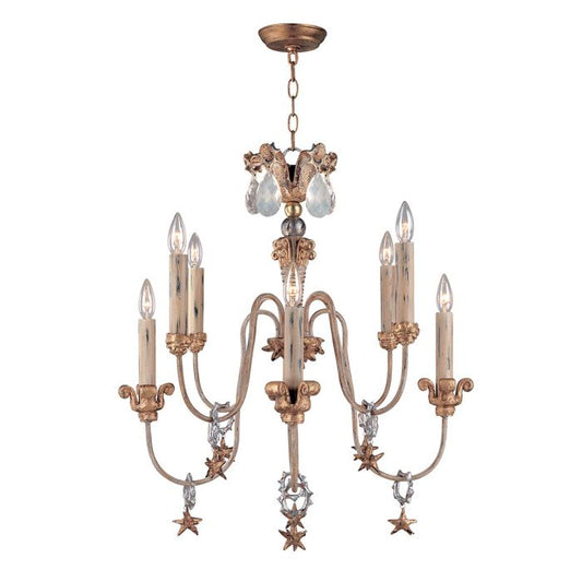 Flambeau Mignon 8-Light Gold and Silver Candle Chandelier