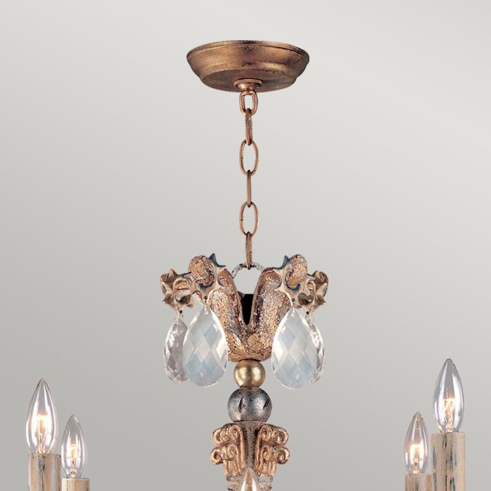Flambeau Mignon 8-Light Gold and Silver Candle Chandelier