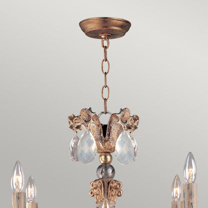 Flambeau Mignon 8-Light Gold and Silver Candle Chandelier